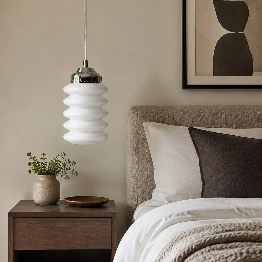Ribbed Glass Pendant Light | Souliia