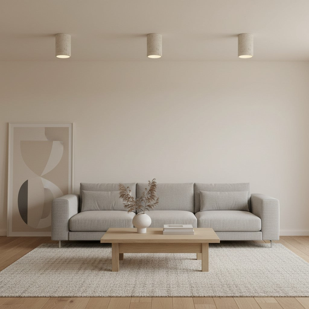 Sabiara Wabi-Sabi Cylindrical Ceiling Lamp - Soft Diffused Ceiling Fixture for Bedrooms and Living Rooms | Souliia