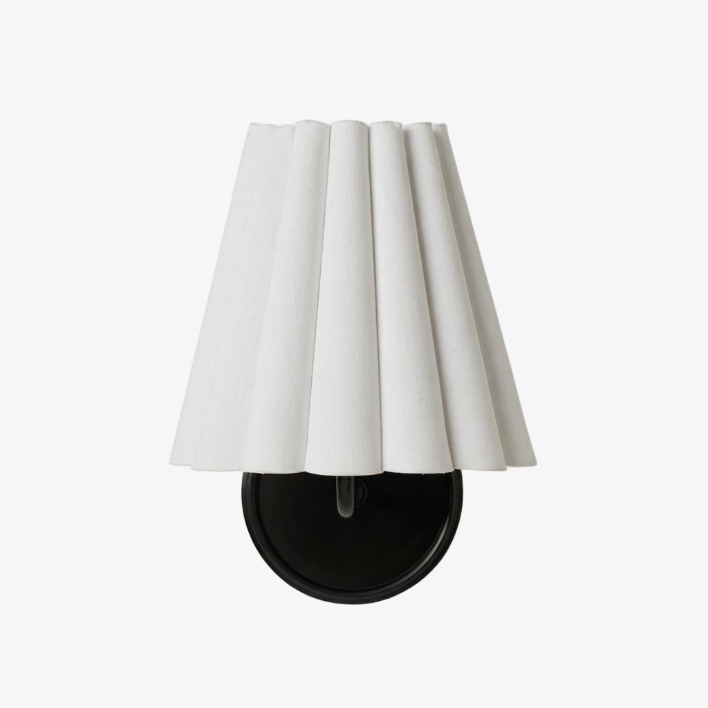 Ruffmeto Textured Pleated Fabric Modern Wall Light for Living Rooms | Souliia