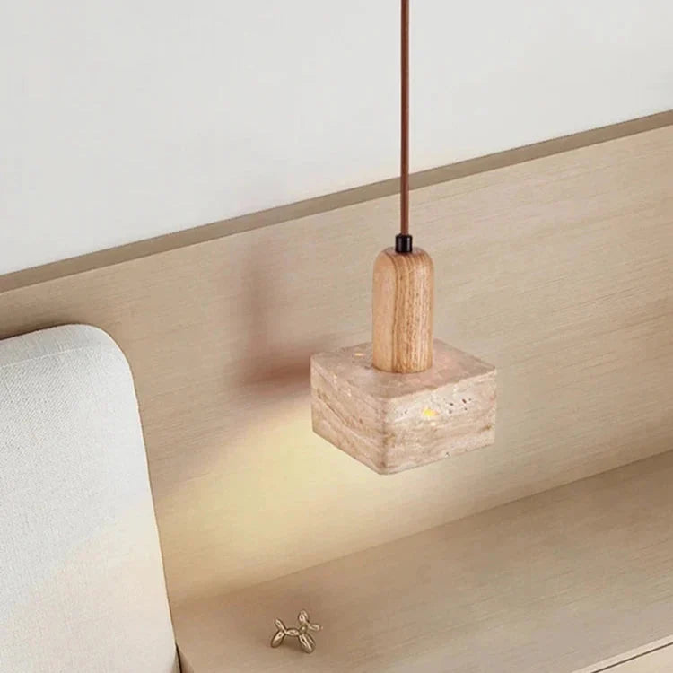 Travertine Square Pendant Light | Souliia