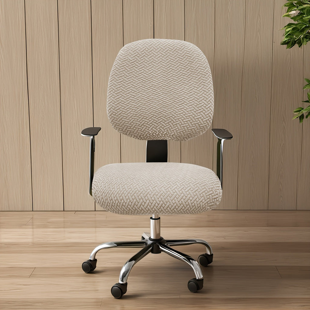 OfficeGuard Elastic Back Cover Set — Secure Elastic Edge, Split Chair Design