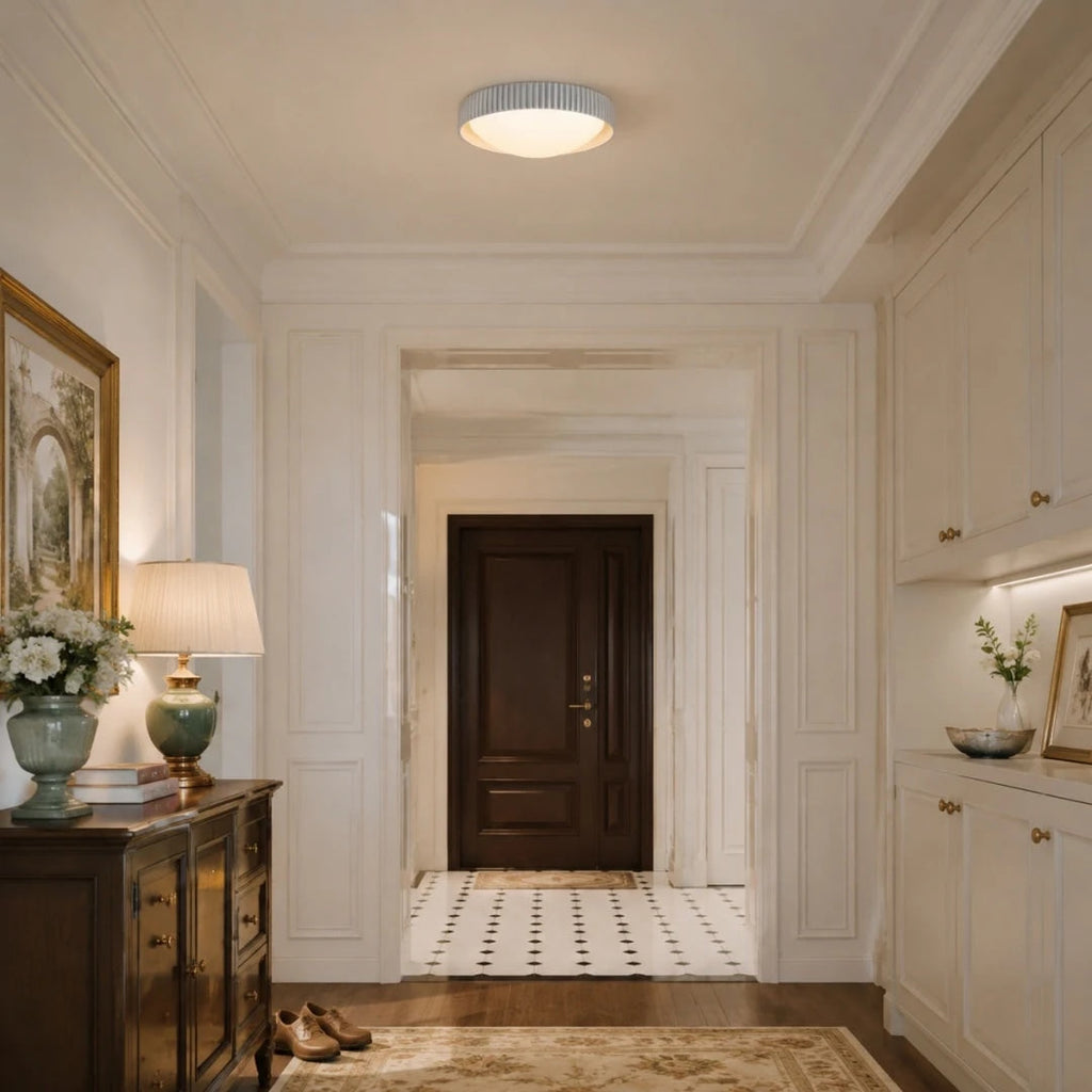 Ribbed Acrylic Resin Flush Mount Ceiling Light | Souliia