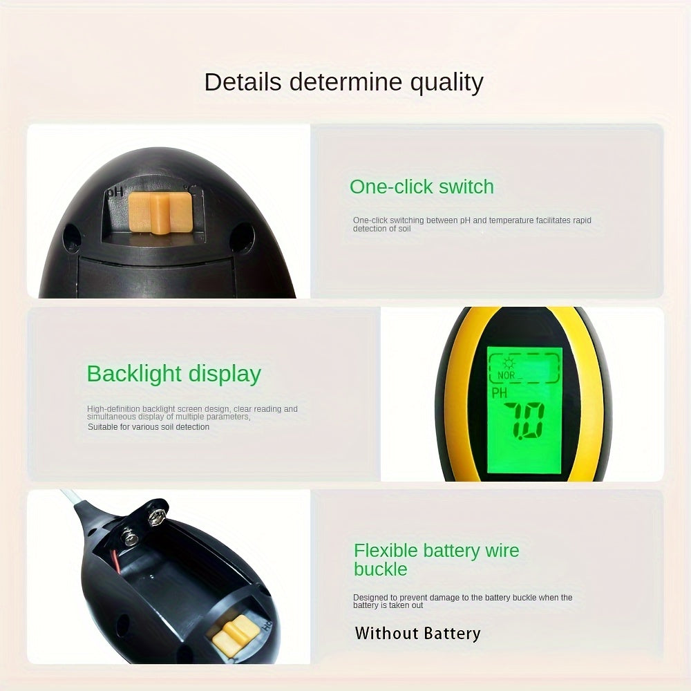 Soilmaster 4-In-1 Soil Analyzer — Moisture, pH, Temperature and Sunlight Readings