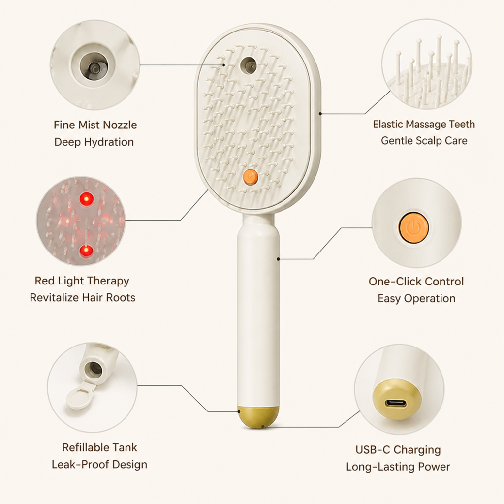 RevitaSilk Scalp Massager Comb — Muuta jokainen veto silkinpehmeiksi, stressittömiksi hiuksiksi - Souliia