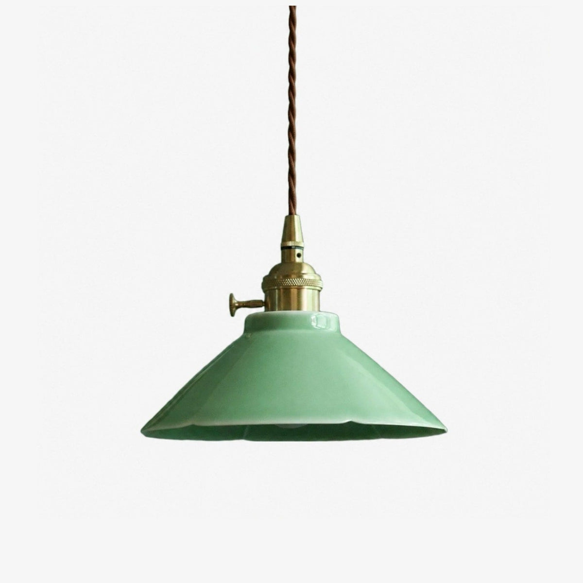 Plum Green Ceramic Pendant Light | Souliia