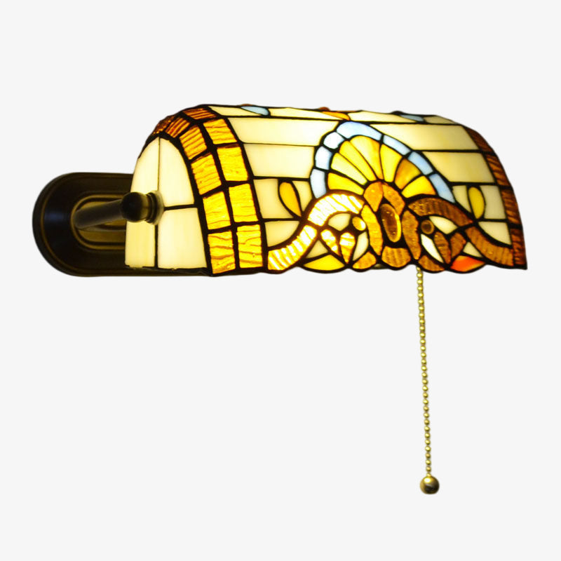 TF Tivanny Floral Stained Glass Wall Light - Tiffany Inspired Wall Sconce for Bedroom or Hall Decor | Souliia