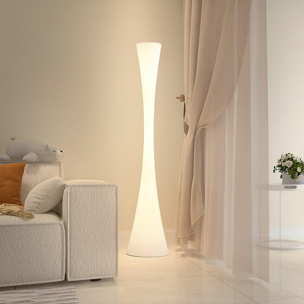 Romantic Simple White Column Floor Lamp M27 | Souliia
