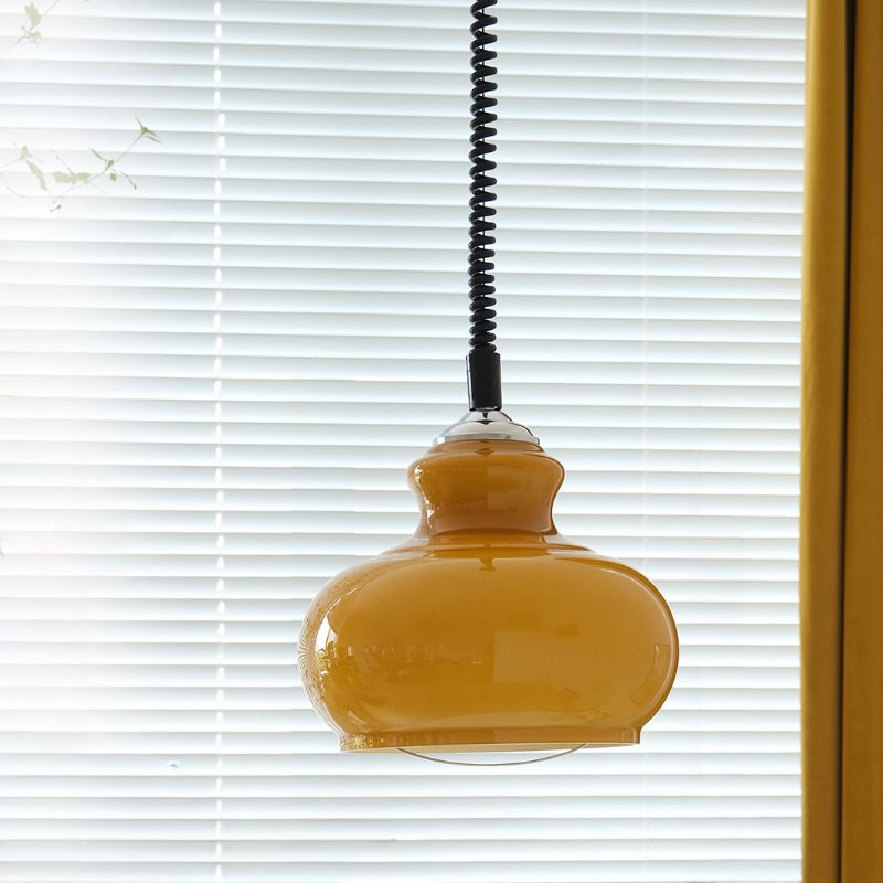 Lunea Nordic Adjustable Retro Cream Glass Pendant Light | Souliia
