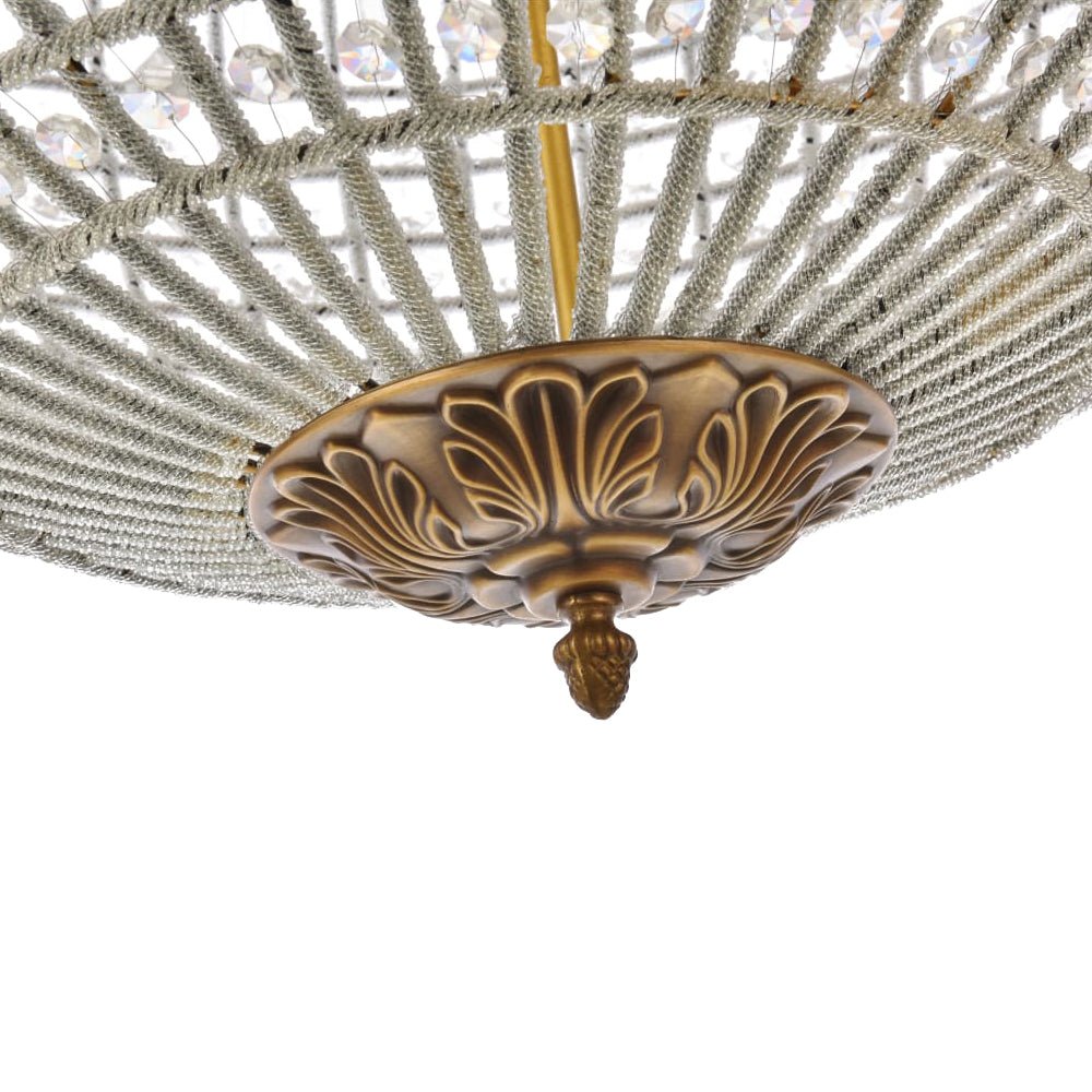 Luxurious Vintage Crystal Globe Chandelier with Antique Brass Finish | Souliia