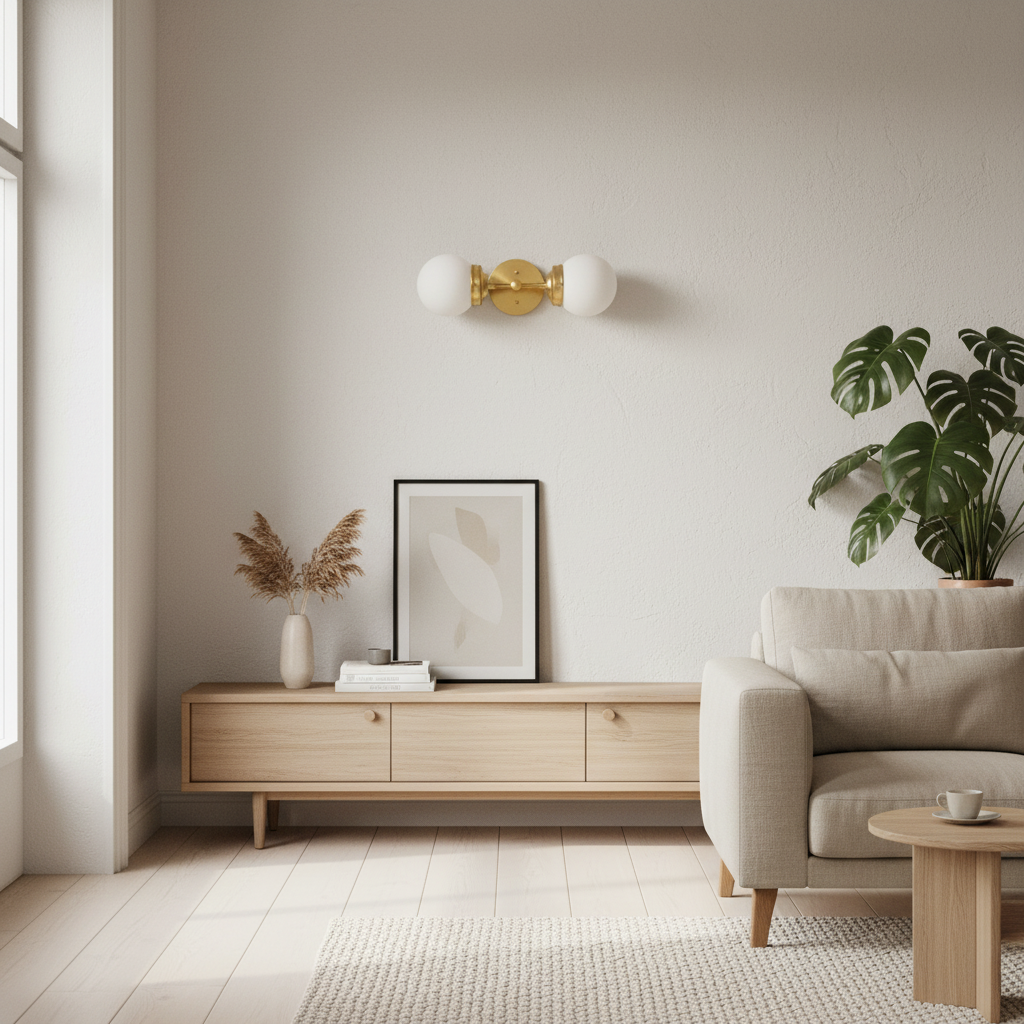 Lumio Globe moderne geometrische Wandleuchte – elegante Art-Deco-Waschtischleuchte für Gäste-WC oder Flur | Souliia