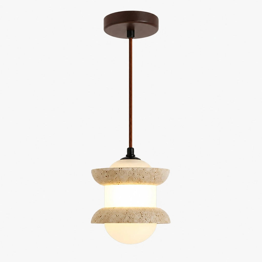 Travertine Stone Pendant Light | Souliia