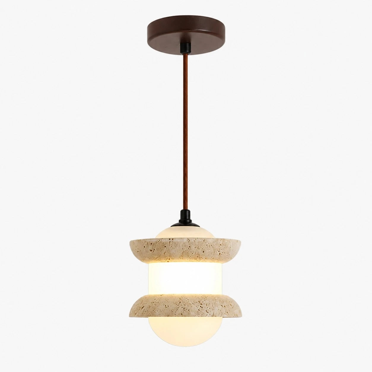 Travertine Stone Pendant Light | Souliia