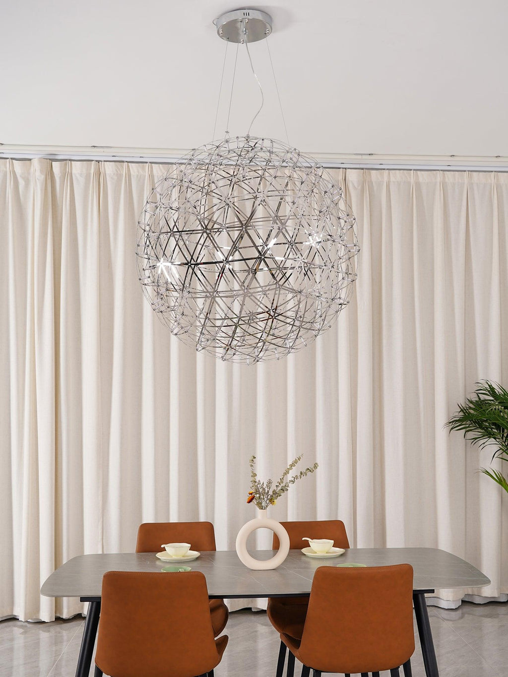 Silver Spark Ball Pendant Light | Souliia