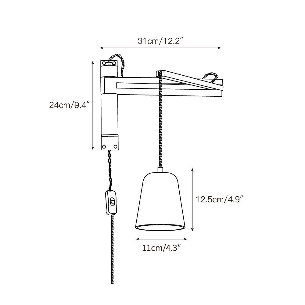 Tia Travertine Swing Arm Plug-in Sconce | Souliia