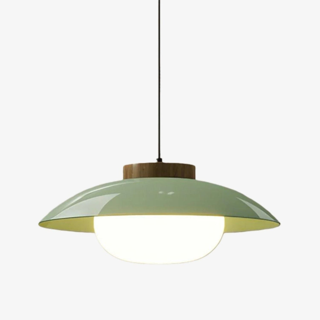 Elegancka lampa wisząca Oribela w kształcie spodka o smukłym profilu – nowoczesna minimalistyczna lampa do jadalni i nad wyspę kuchenną | Souliia