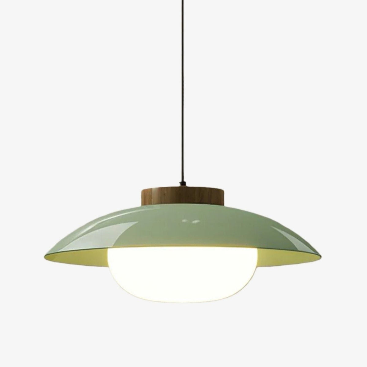 Elegancka lampa wisząca Oribela w kształcie spodka o smukłym profilu – nowoczesna minimalistyczna lampa do jadalni i nad wyspę kuchenną | Souliia