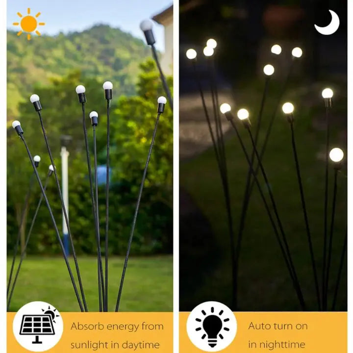 Vandtætte solcellelanterner med ildflueeffekt (6 LED'er) - Souliia