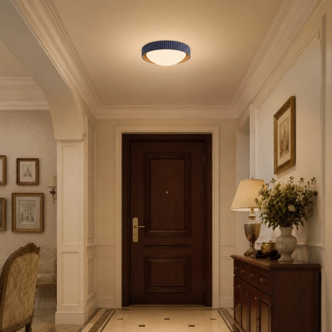 Ribbed Acrylic Resin Flush Mount Ceiling Light | Souliia