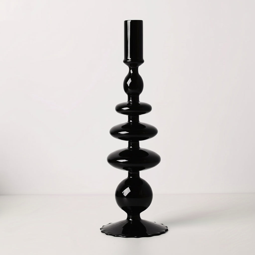 Auravine Glass Vase & Candle Holder — Sculptural, Minimalist Profile