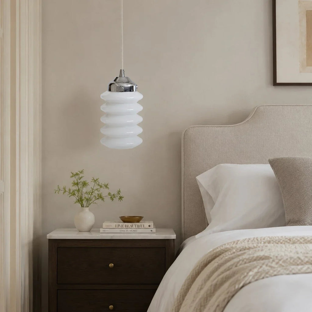 Ribbed Glass Pendant Light | Souliia