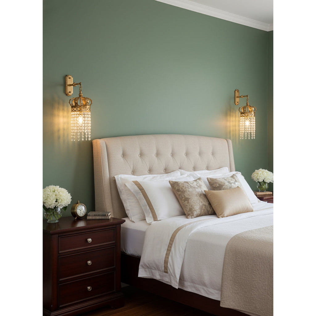 Timon Brass Crown Wall Lamp | Souliia