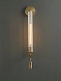 Slim Wall Light with Ribbed Glass and Metallic Modern Frame | Souliia