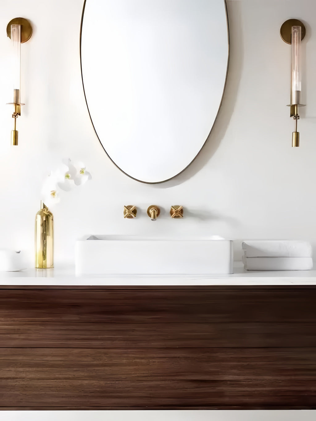 Slim Wall Light with Ribbed Glass and Metallic Modern Frame | Souliia