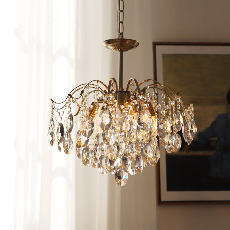 Lustrielle Sparkling Teardrop Branch Crystal Chandelier – Glamorous Retro Romantic Lighting for Dining Room | Souliia