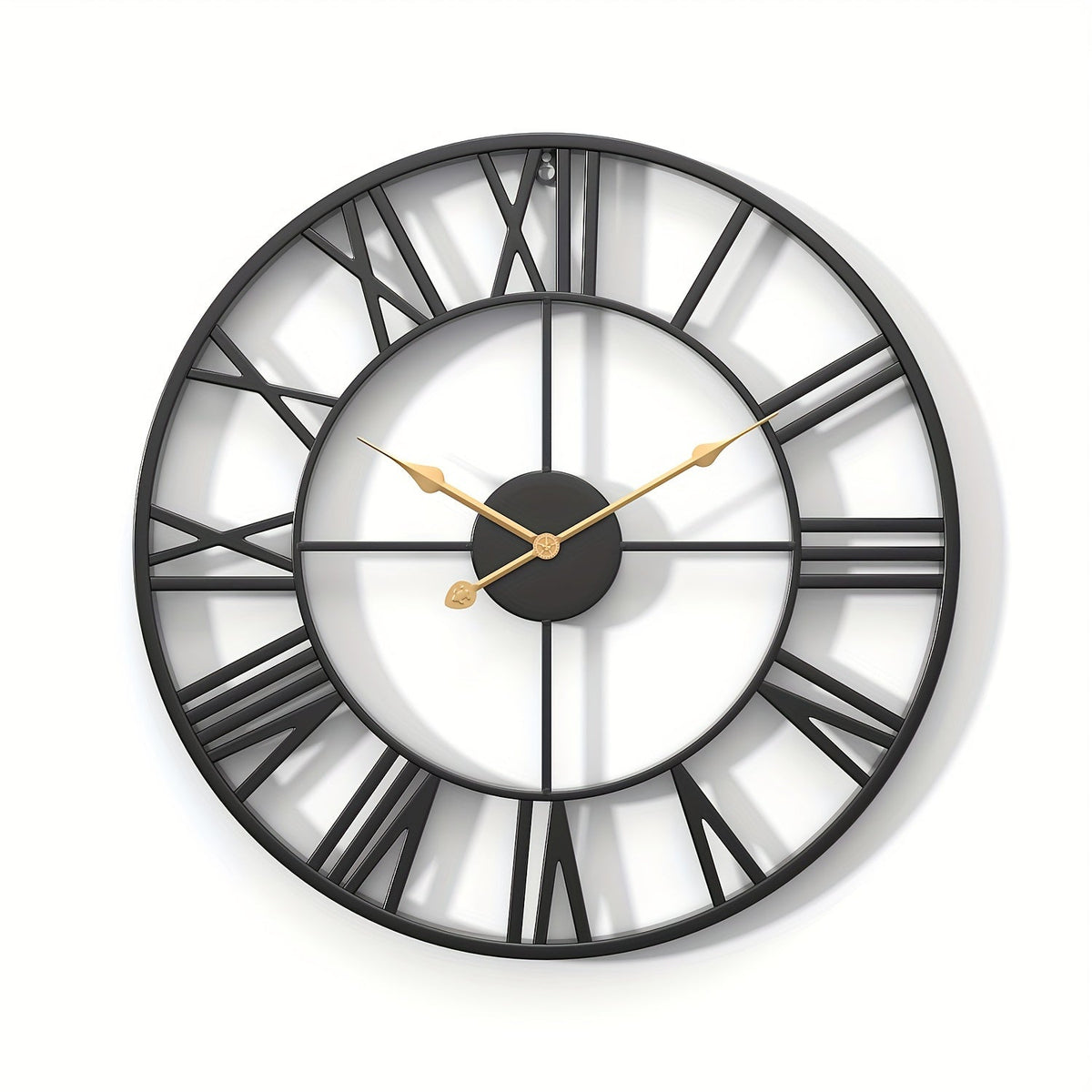 Serenetime Classic Round Wall Clock — Metal Frame, 30cm Diameter, Silent Sweep