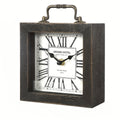 Cabinco Rustic Wooden Shelf Clock — Glass Cover