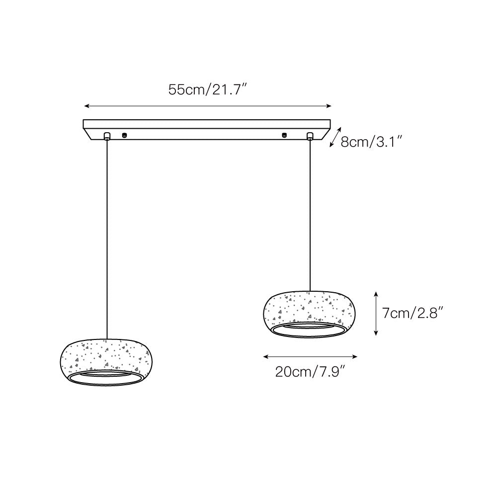 Travertin Trommel Pendelleuchte | Souliia