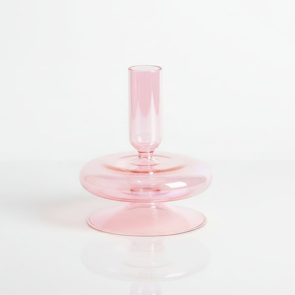 Auravine Glass Vase & Candle Holder — Sculptural, Minimalist Profile