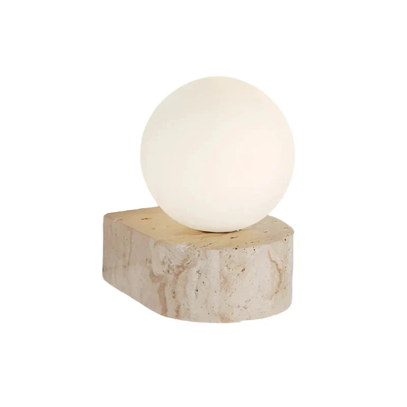 Travertine Hemisphere Wall Sconce | Souliia