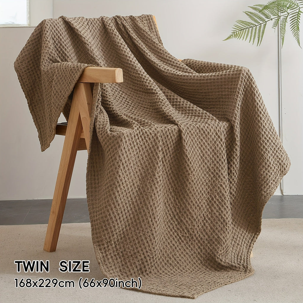 Cloudweave Cozy Waffle Throw Blanket — Lightweight, Durable Everyday Weave