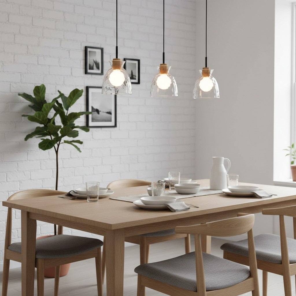 Quenora Sculptural Drop Pendant Light - Contemporary Glass Hanging Lamp for Dining Area U23 | Souliia