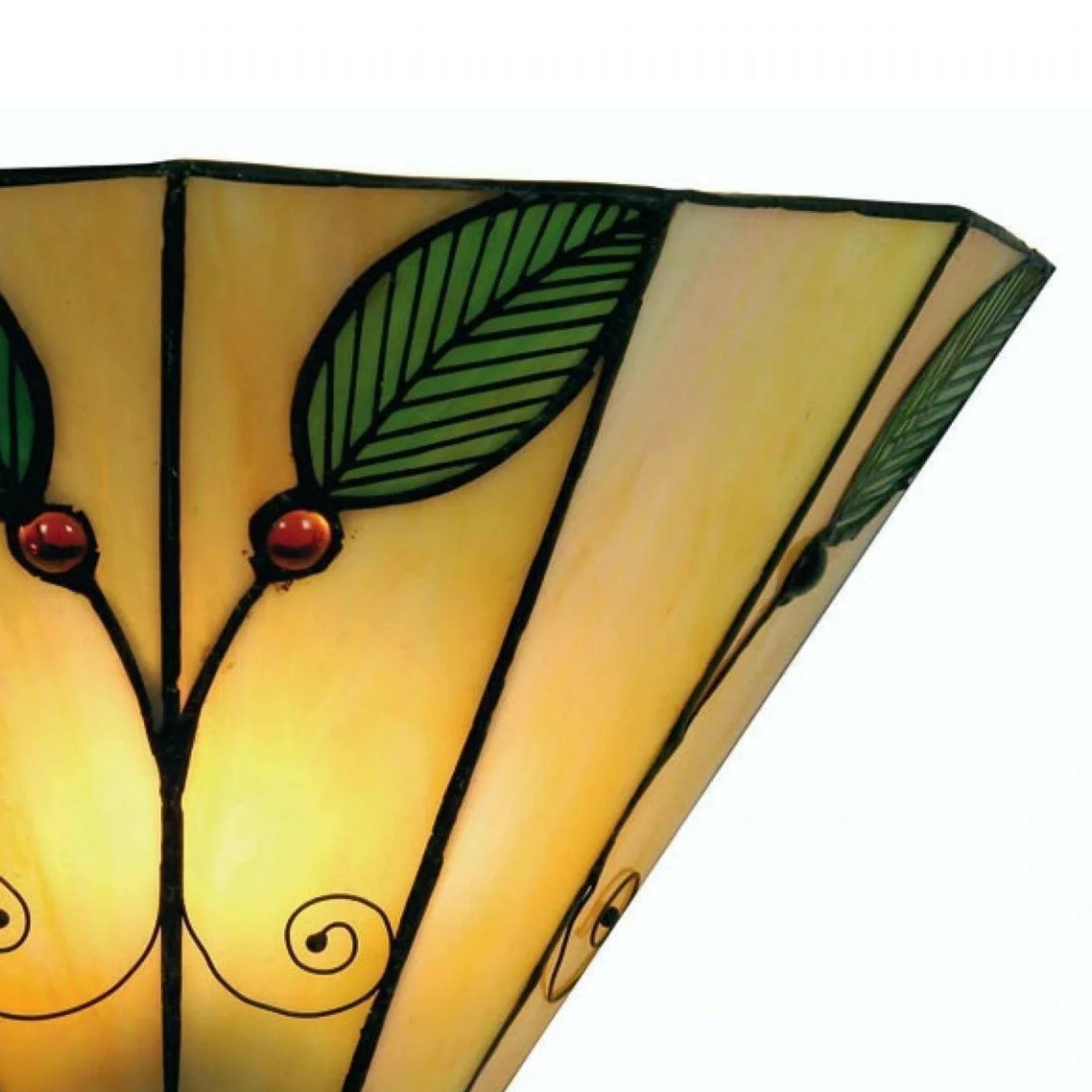 TiffStar Jugendstil Blattmotiv Tiffany Wandleuchte - Vintage-inspirierte Akzentbeleuchtung für Flur und Wohnzimmer | Souliia