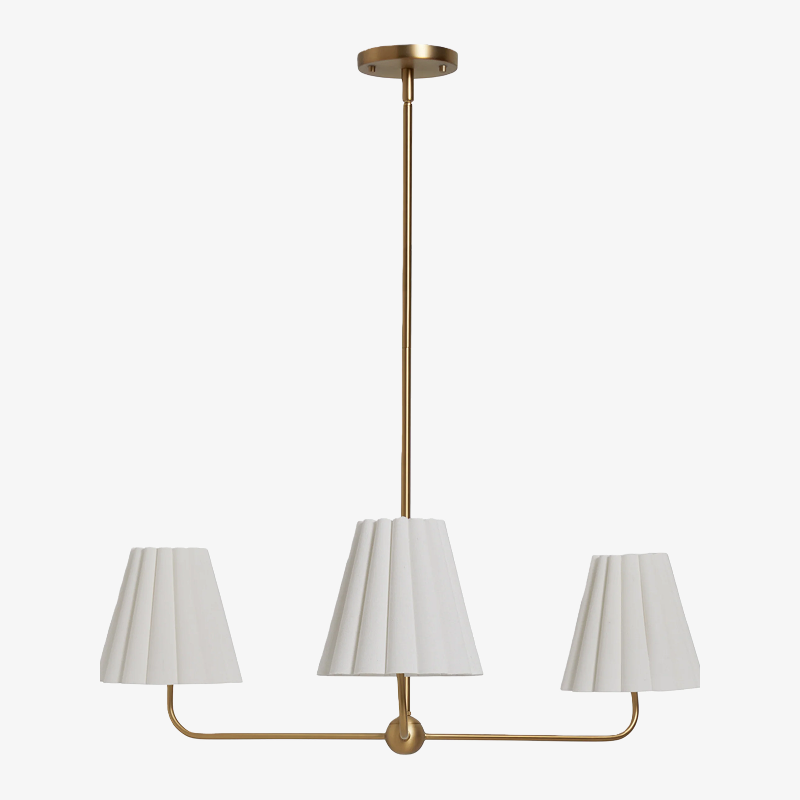 Ruffmeto Ruffled Shade Metal Frame Chandelier for Dining, Entry and Living Room | Souliia