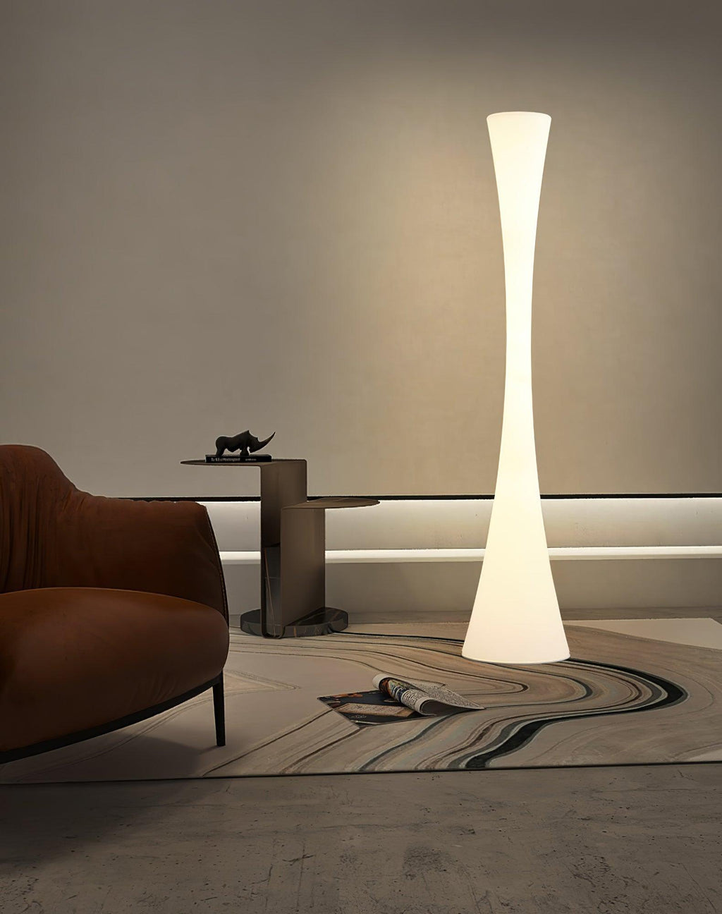 Romantic Simple White Column Floor Lamp M27 | Souliia