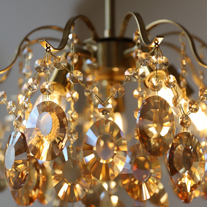 Lustrielle Sparkling Teardrop Branch Crystal Chandelier – Glamorous Retro Romantic Lighting for Dining Room | Souliia