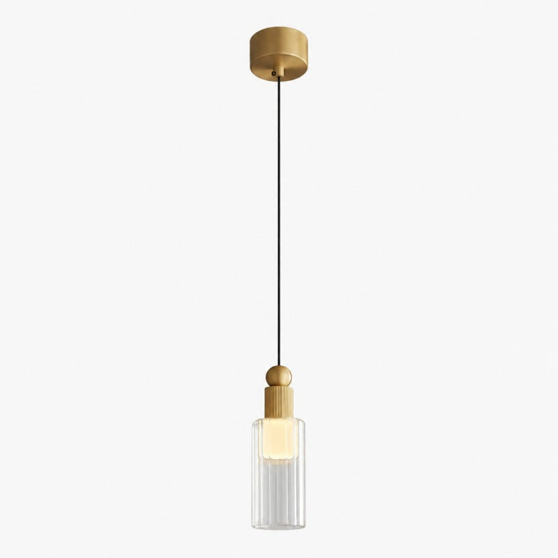 Ribbed Glass Mini LED Pendant Light | Souliia