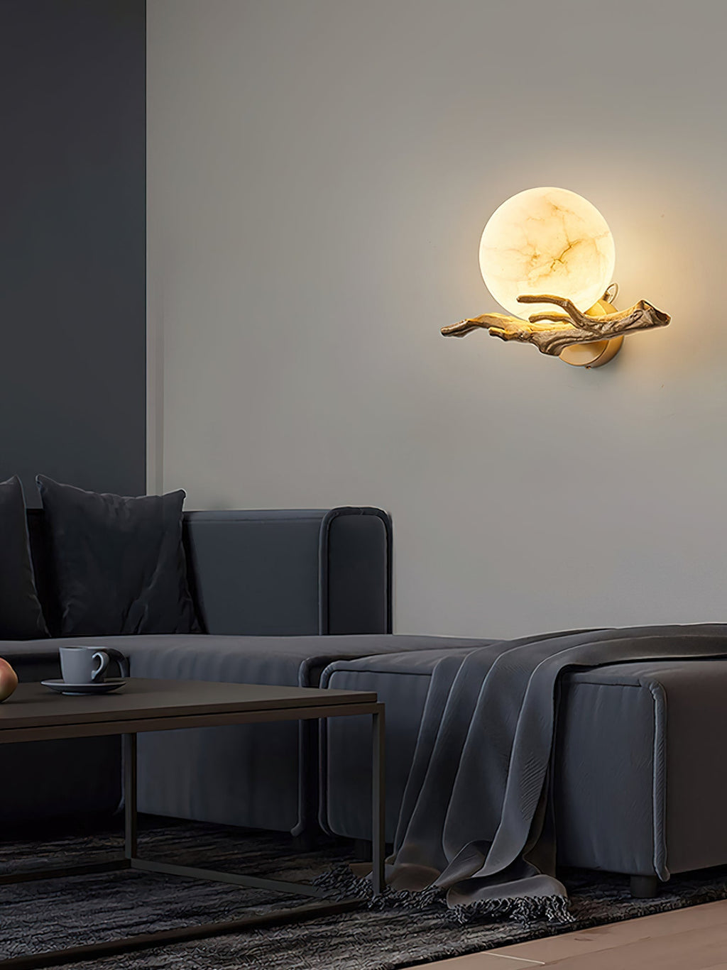 Retro Twigs Alabaster Wall Lamp | Souliia