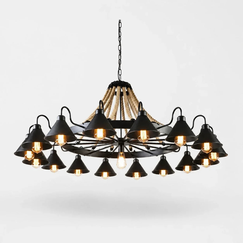 Rustic Farmhouse Rope Chandelier | Souliia