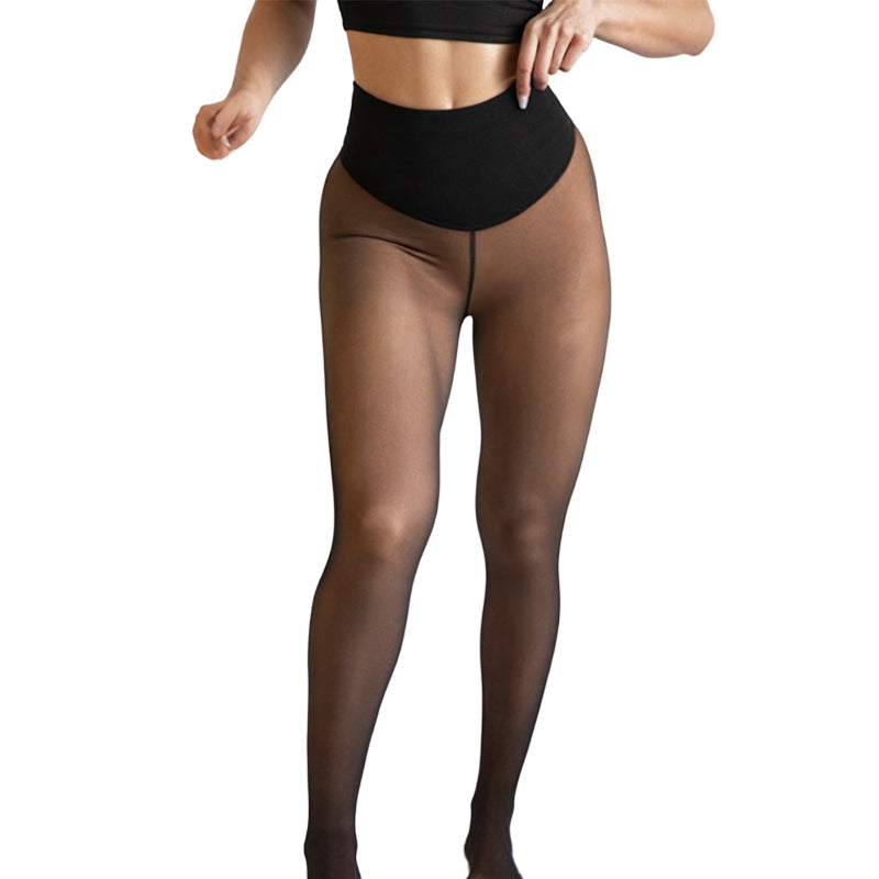 VelouraFlex – Collants sculptants thermiques transparents avec ceinture compressive - Souliia