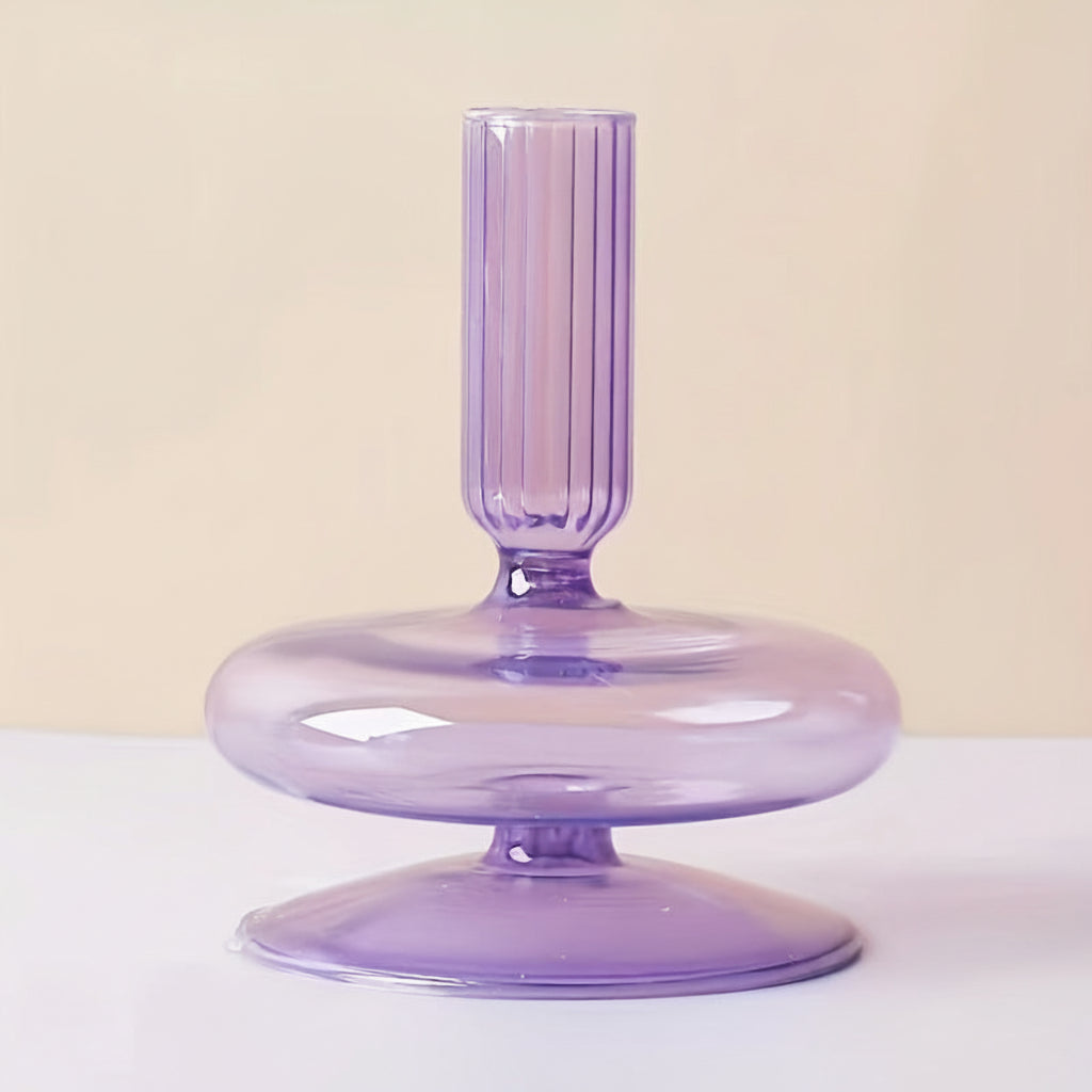 Auravine Glass Vase & Candle Holder — Sculptural, Minimalist Profile