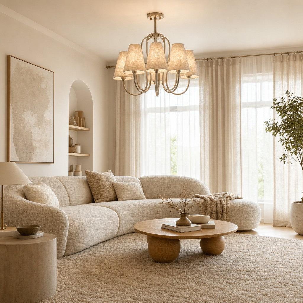 Sculptural Multi Head Pendant Chandelier for Refined Home Interiors | Souliia