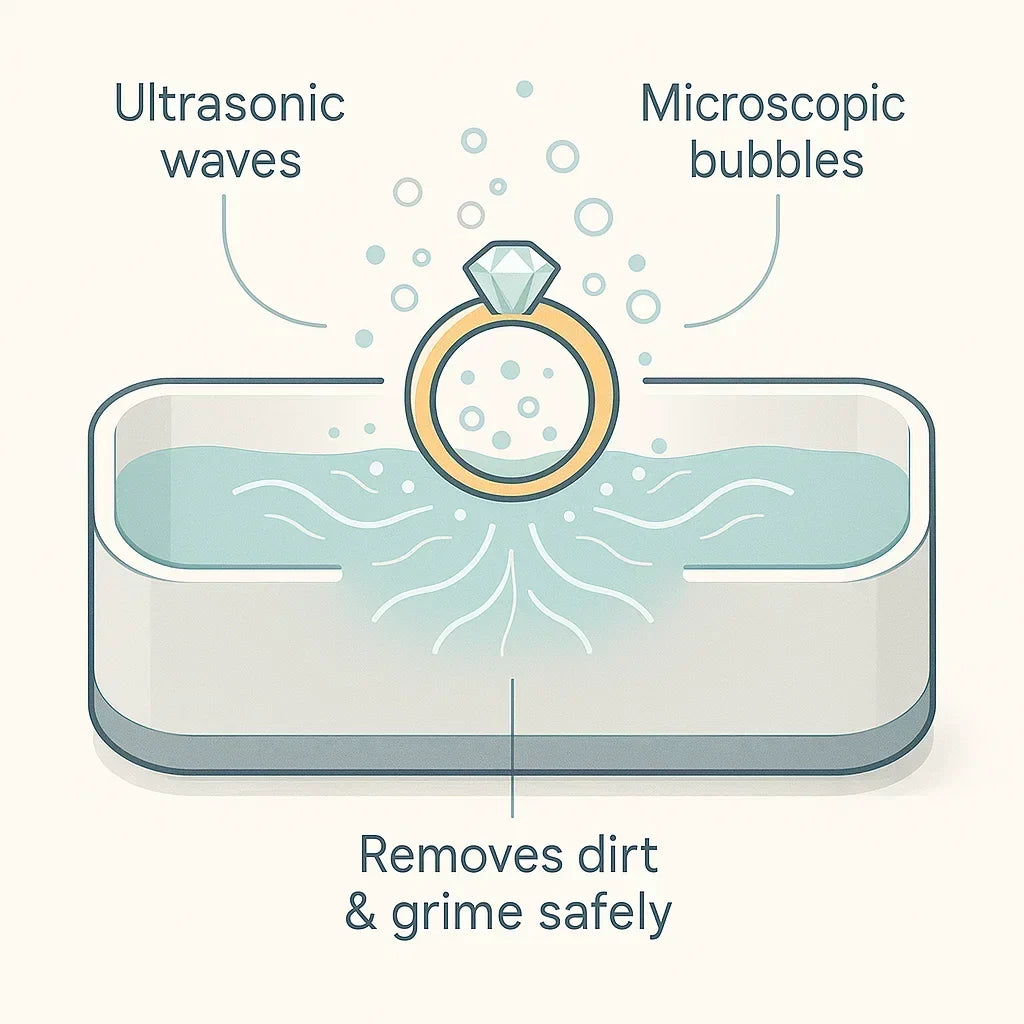 Ultrasonic Cleaning Device | Gentle, Efficient & Versatile for Jewelry, Glasses, Watches, and Dentures