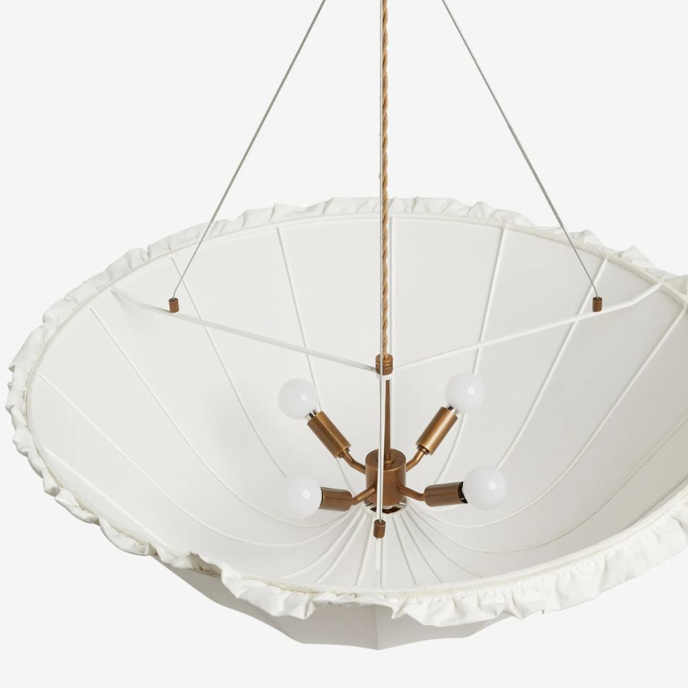 Wickara Natural Wicker Parasol Contemporary Flush-Mount Ceiling Light for Small Rooms | Souliia
