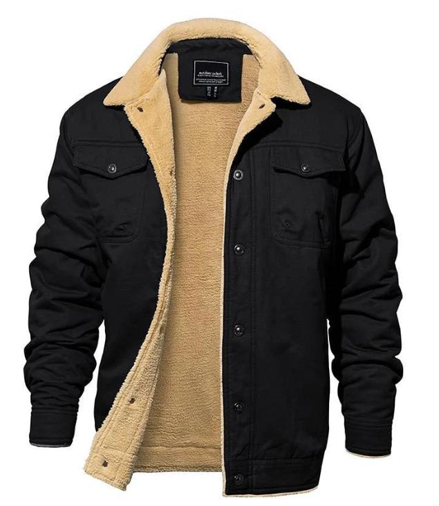 Chaqueta de aviador con cuello plegable - Prenda de abrigo cálida para el invierno
