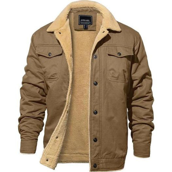 Chaqueta de aviador con cuello plegable - Prenda de abrigo cálida para el invierno