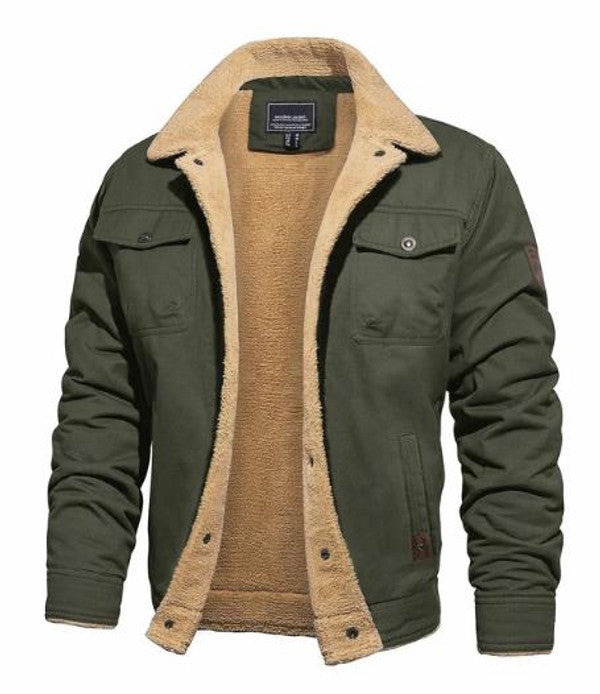 Chaqueta de aviador con cuello plegable - Prenda de abrigo cálida para el invierno